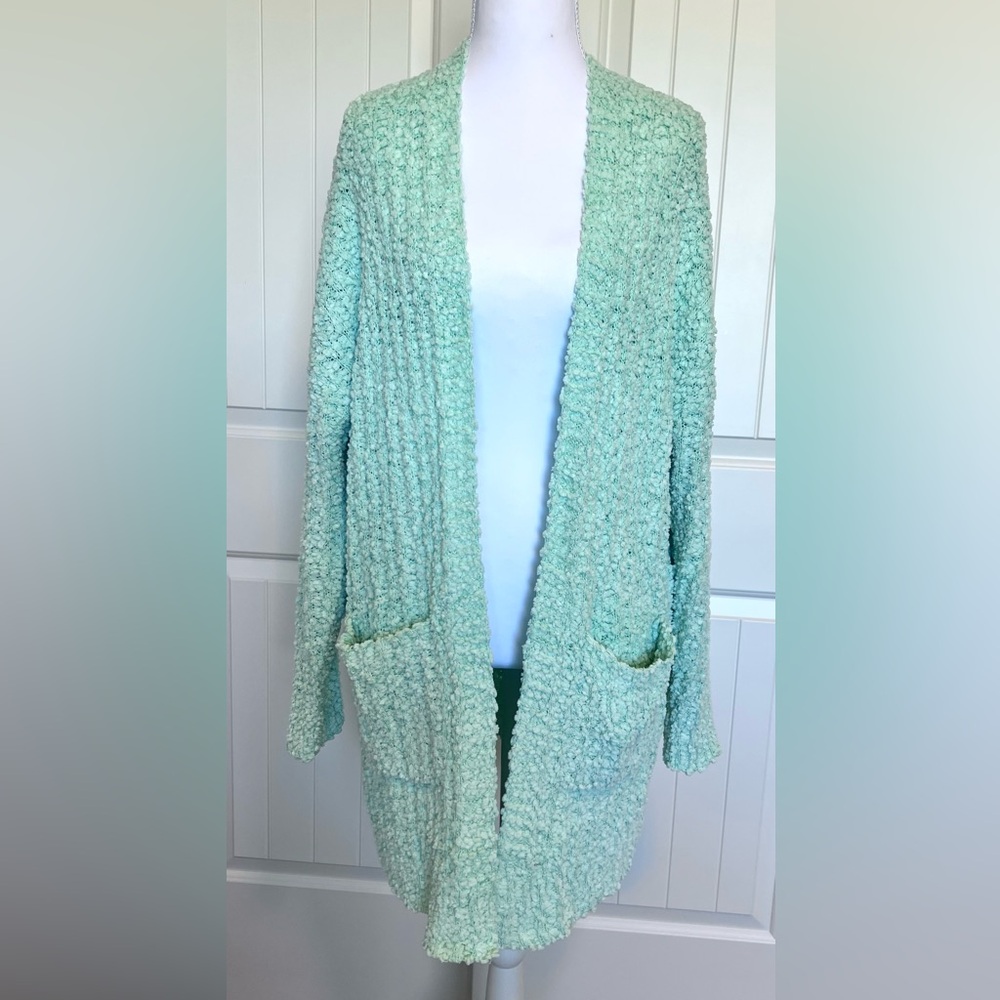 NWT Popcorn Texture Cardigan Small Mint Green